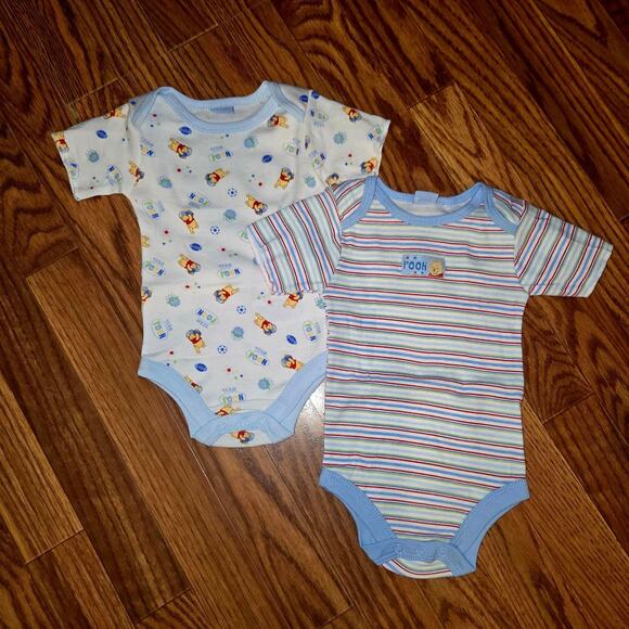 Y2K Disney Baby Boy Disney Winnie The Pooh Bodysuit Set 0-3 NEW - Picture 10 of 12